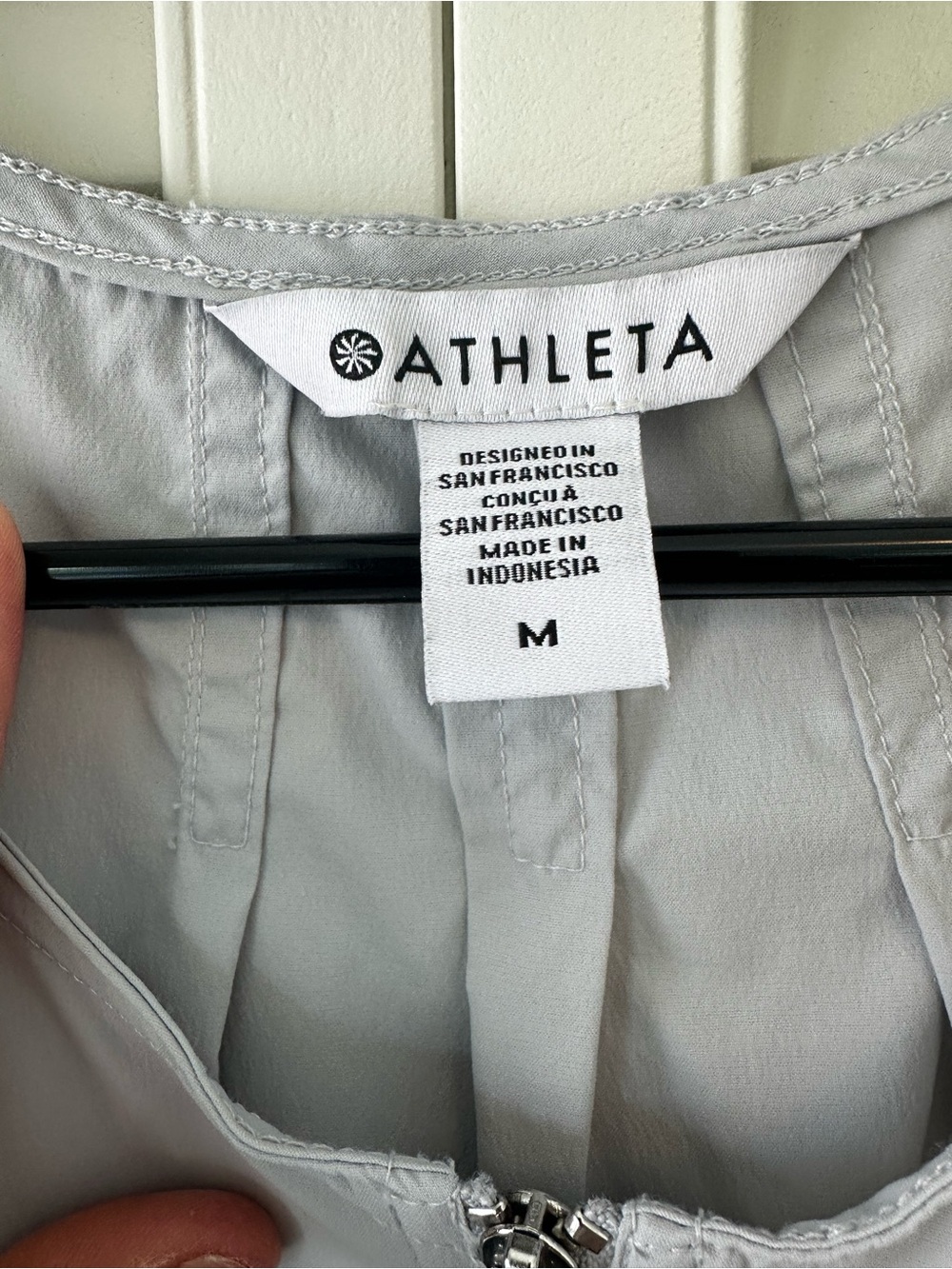 Athleta Flex Light Gray Sleeveless Zip-Front Utility Jumpsuit - Picture 3 of 4